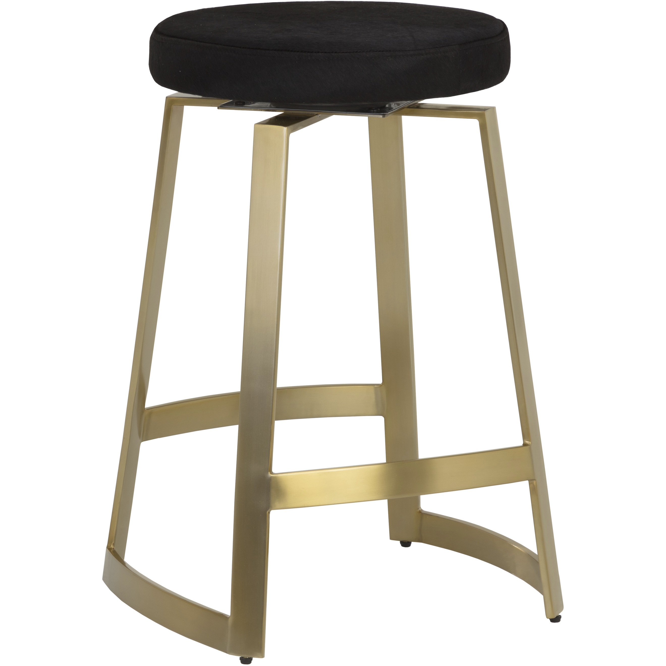 Hendrix 27.25 inch Black / Yellow Gold Swivel Counter Stool, Swivel